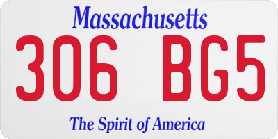 MA license plate 306BG5