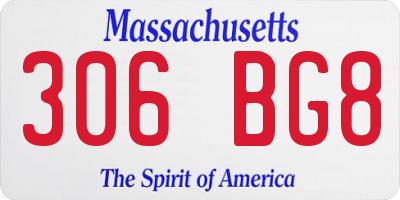 MA license plate 306BG8