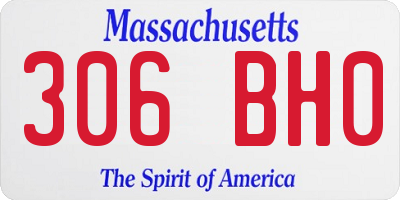 MA license plate 306BH0
