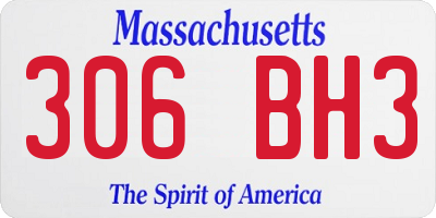 MA license plate 306BH3