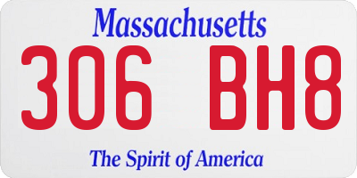 MA license plate 306BH8