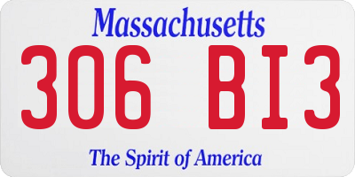 MA license plate 306BI3