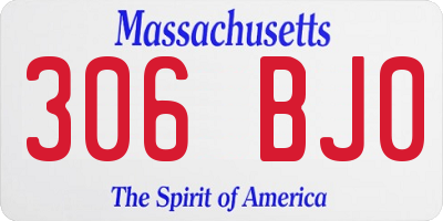 MA license plate 306BJ0