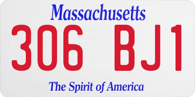MA license plate 306BJ1