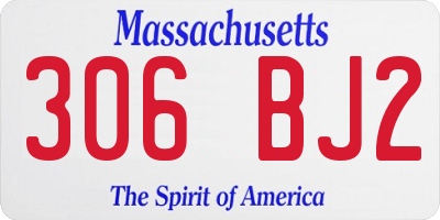 MA license plate 306BJ2