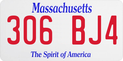 MA license plate 306BJ4