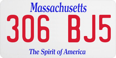 MA license plate 306BJ5