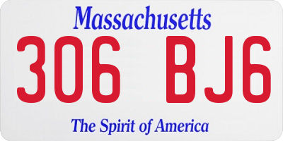 MA license plate 306BJ6