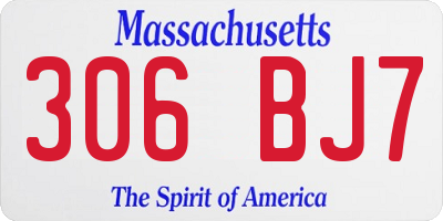 MA license plate 306BJ7