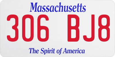 MA license plate 306BJ8