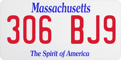 MA license plate 306BJ9