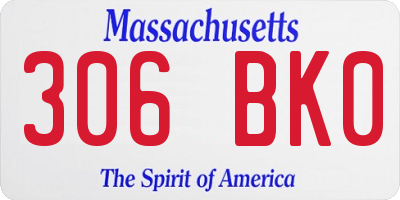 MA license plate 306BK0