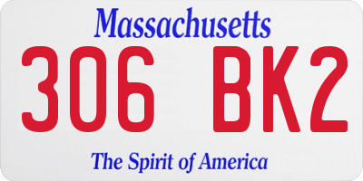 MA license plate 306BK2