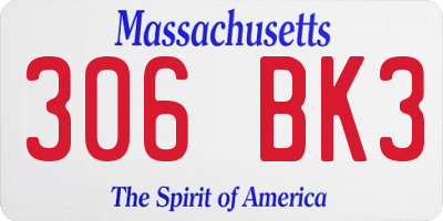 MA license plate 306BK3