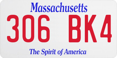 MA license plate 306BK4