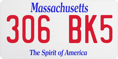 MA license plate 306BK5