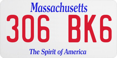 MA license plate 306BK6