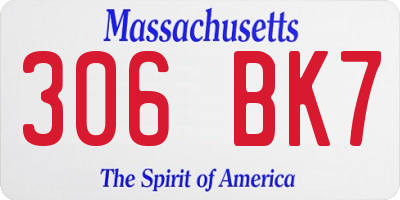 MA license plate 306BK7