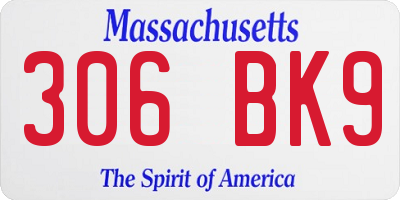 MA license plate 306BK9
