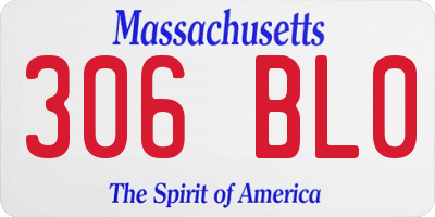 MA license plate 306BL0