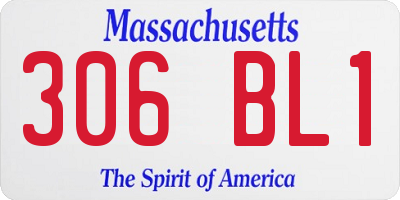MA license plate 306BL1