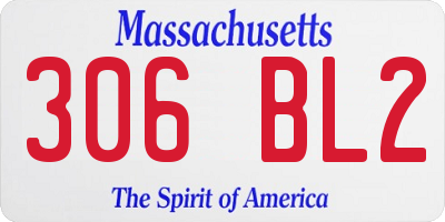 MA license plate 306BL2