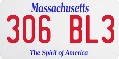 MA license plate 306BL3