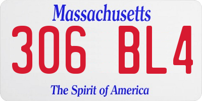 MA license plate 306BL4