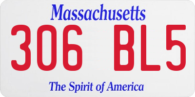 MA license plate 306BL5