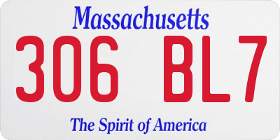MA license plate 306BL7