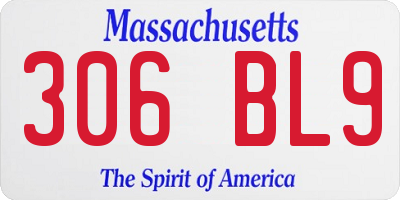 MA license plate 306BL9