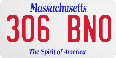 MA license plate 306BN0