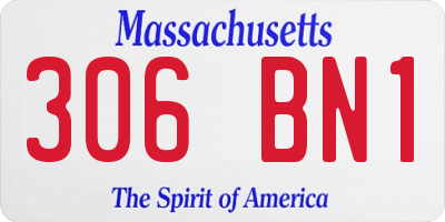 MA license plate 306BN1
