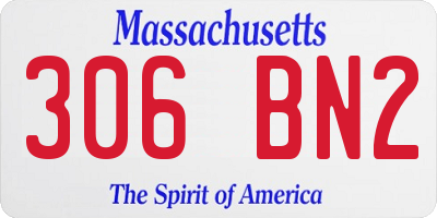 MA license plate 306BN2