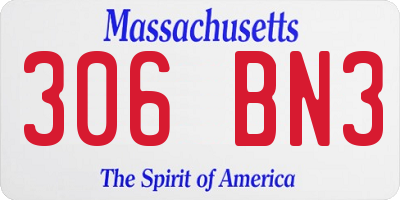 MA license plate 306BN3