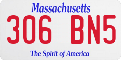 MA license plate 306BN5