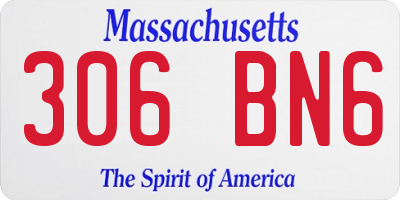 MA license plate 306BN6