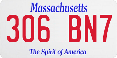 MA license plate 306BN7