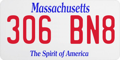 MA license plate 306BN8