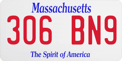 MA license plate 306BN9