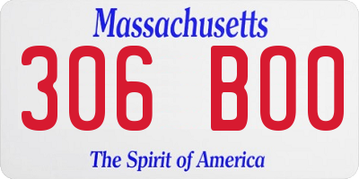 MA license plate 306BO0