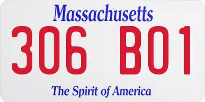 MA license plate 306BO1