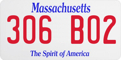 MA license plate 306BO2