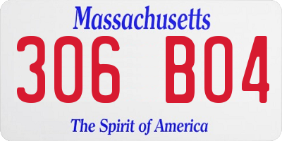 MA license plate 306BO4