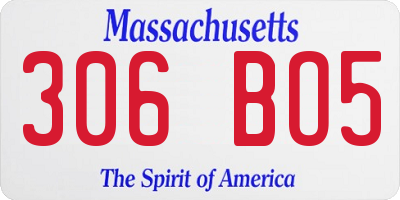 MA license plate 306BO5