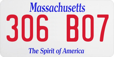 MA license plate 306BO7