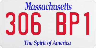 MA license plate 306BP1