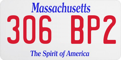 MA license plate 306BP2