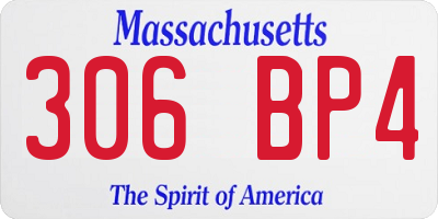 MA license plate 306BP4
