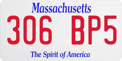 MA license plate 306BP5